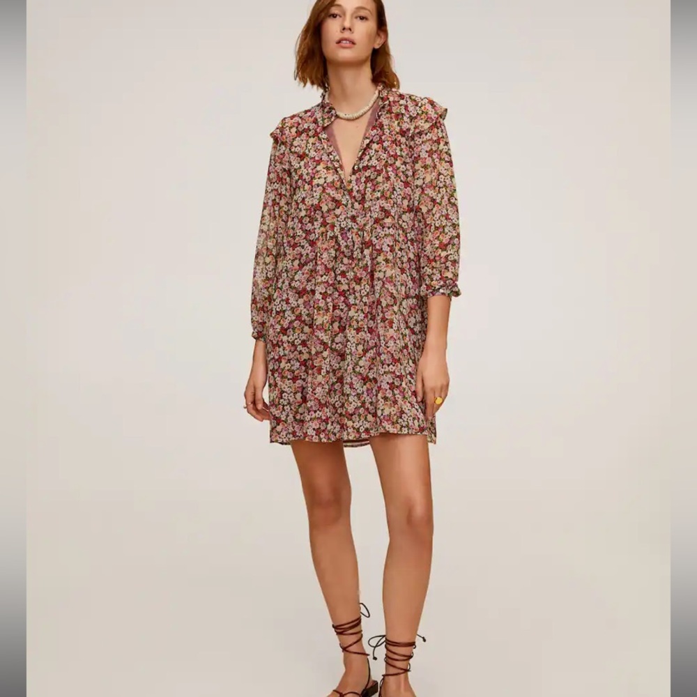 Mango Ruffle Dress XS - Picture 2 of 6